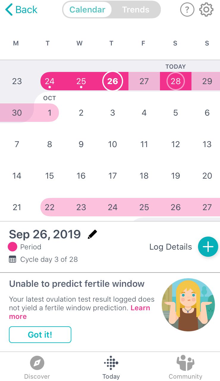 Stop showing "Unable to Predict Fertile Window " Fitbit Community
